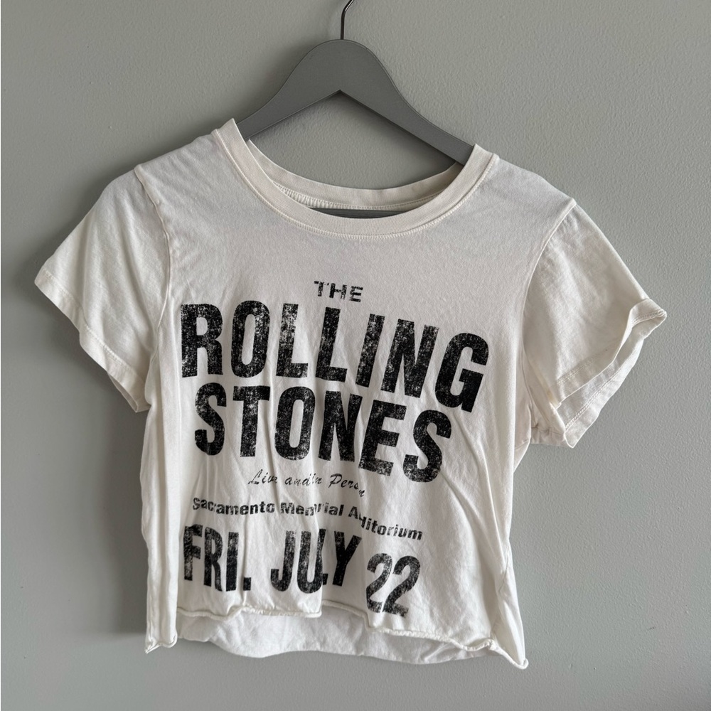 rolling stones white graphic tee